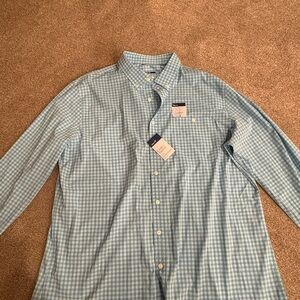 Croft & Barrow Light Blue Checkered Button Down Shirt